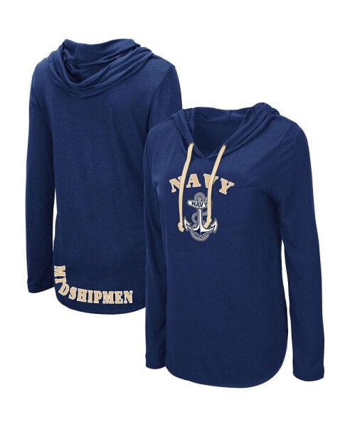 Women's Navy Navy Midshipmen My Lover Lightweight Hooded Long Sleeve T-shirt