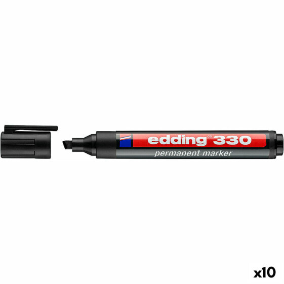 Фломастер постоянный Edding 330 Чёрный 10 штук