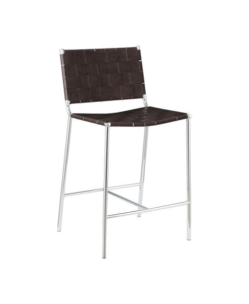 Polyvinyl Chloride Upholstered Counter Height Stool with Open Back