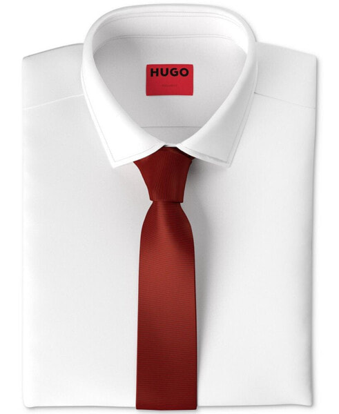 Men's Ribbed Silk Skinny Tie