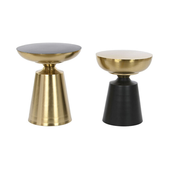 Набор из двух столиков Home ESPRIT Чёрный Золото 36 x 36 x 42,5 cm