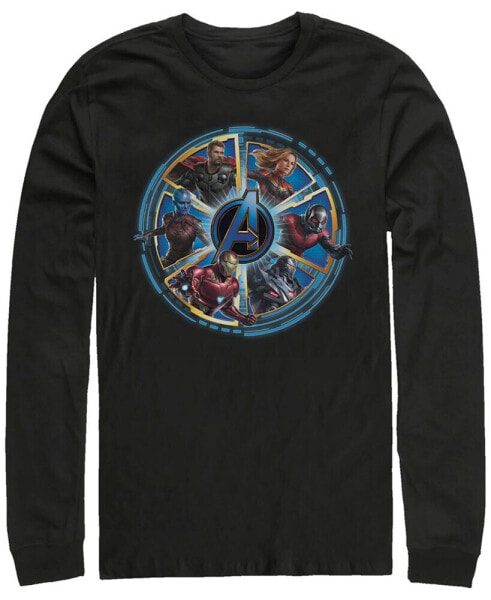 Marvel Men's Avengers Endgame Wheel of Heros, Long Sleeve T-shirt