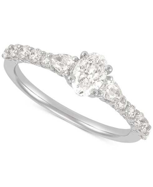Diamond Oval Engagement (1 ct. t.w.) in 14k White Gold