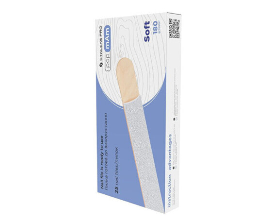 Disposable file on a wooden handle Expert 20 roughness 180 (Disposable White PapmAm files) 25 pcs