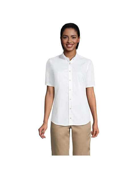 Women's School Uniform No Gape Short Sleeve Stretch Shirt