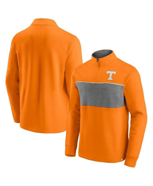 Куртка с застежкой до половины груди Tennessee Volunteers Primary Logo Tennessee Orange и Heathered Gray от Fanatics