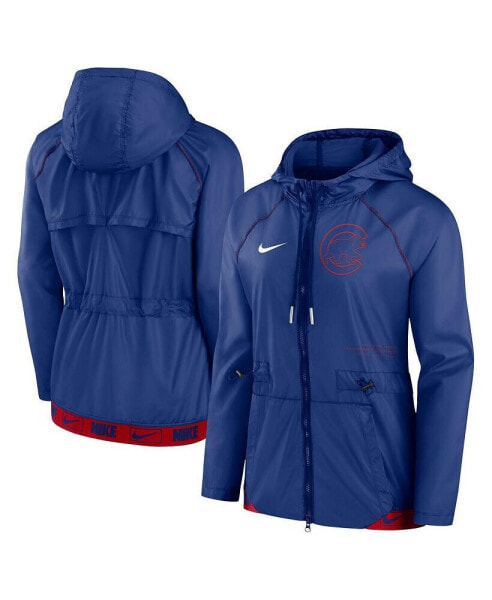 Толстовка Nike для женщин Royal, Red Chicago Cubs Statement Raglan Full-Zip Hoodie Jacket