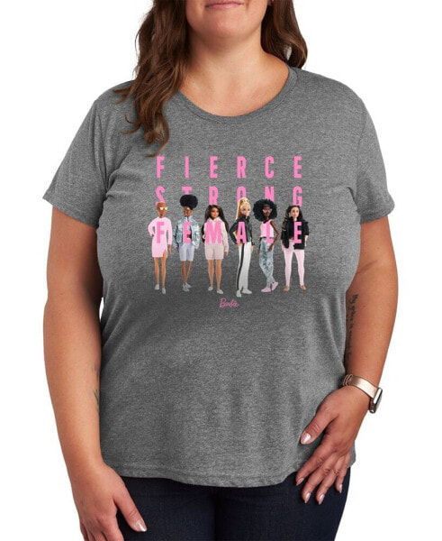 Trendy Plus Size Fierce, Strong Barbie Graphic T-Shirt