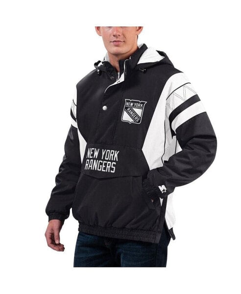 Куртка мужская Starter New York Rangers черно-белая с застёжкой на половину молнии