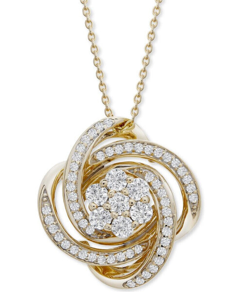 Diamond Love Knot 20" Pendant Necklace (1/2 ct. t.w.) in 14k Gold, Created for Macy's