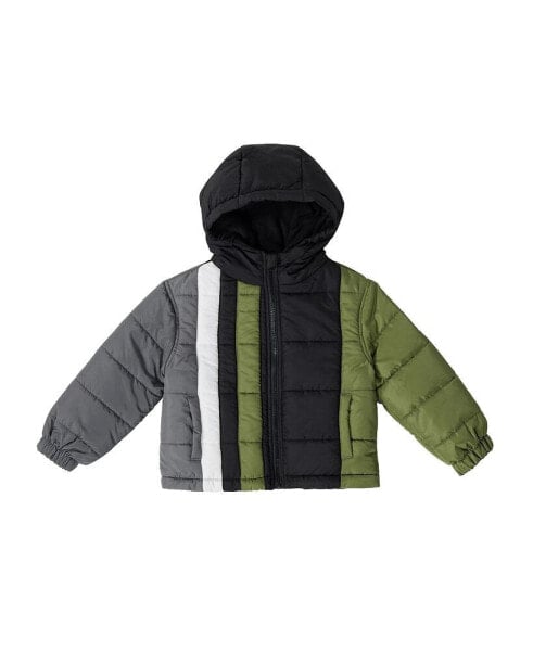 Куртка для малышей Bearpaw Детская Куртка с капюшоном из флиса с утеплителем и цветными блоками