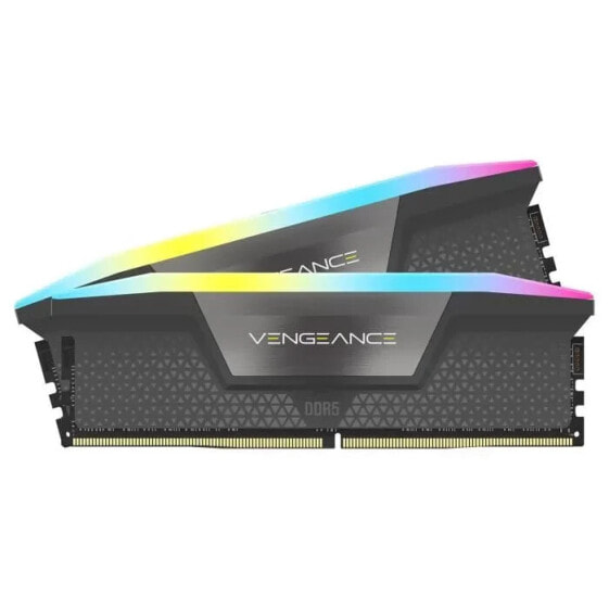 RAM-Speicher CORSAIR Vengeance RGB DDR5 RAM 64 GB (2 x 32 GB) 6000 MHz CL30 AMD Expo iCUE kompatibel Grau (CMH64GX5M2B6000Z30)