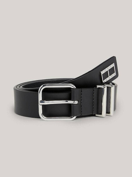Tommy Jeans Leather Belt in Black