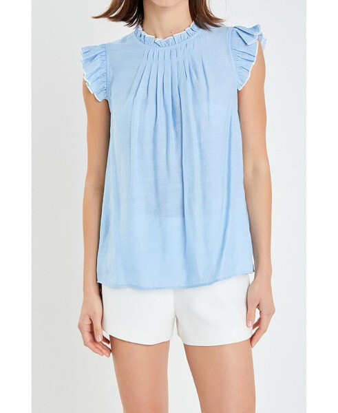 Women's Contrast Stitch Sleeveless Top