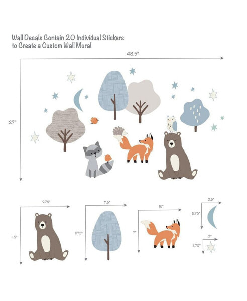 Sleepytime Bear Woodland Animals Wall Decals/Stickers