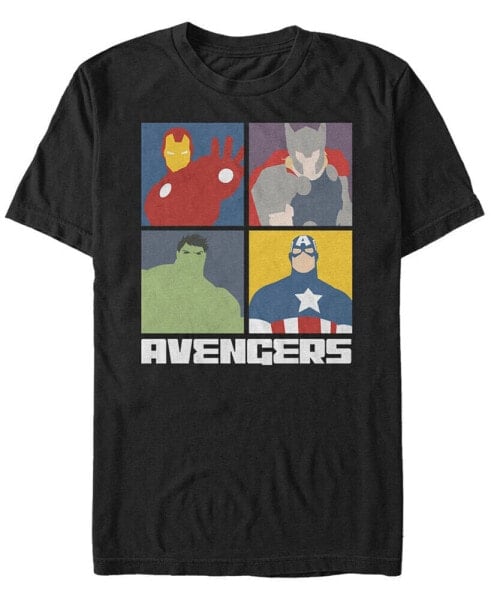 Marvel Men's Avengers Vintage Pop Art Block Party Short Sleeve T-Shirt
