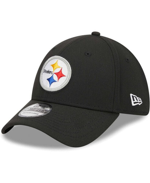 Men's Black Pittsburgh Steelers Main 39THIRTY Flex Hat