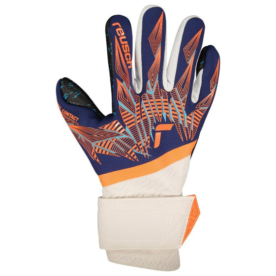 Вратарские перчатки Reusch Pure Contact Fusion Premium Blue / Electric Orange / Black - футбол