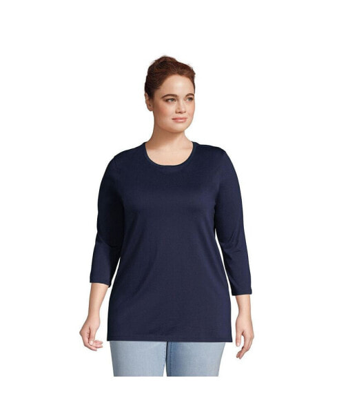 Туника из хлопка Supima Lands' End Plus Size