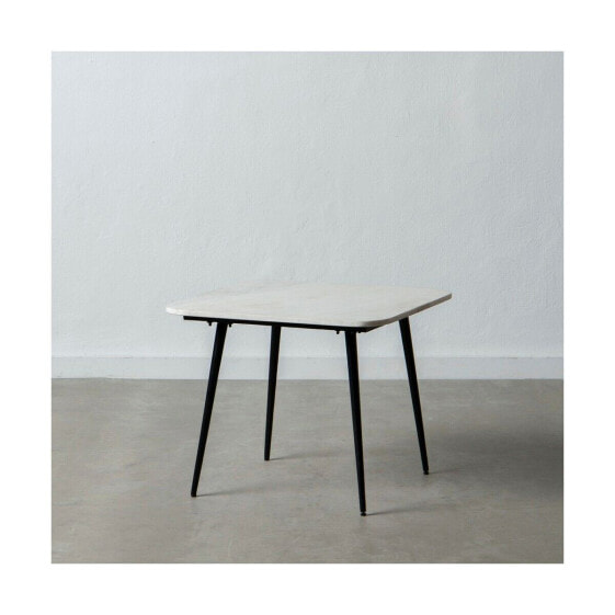 Side table 55 x 55 x 45 cm Black White Marble Iron