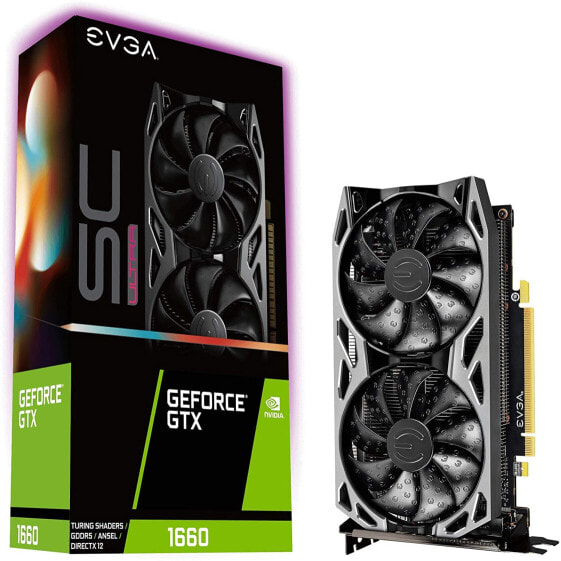 EVGA GeForce GTX 1660 SC Ultra Gaming, 6GB GDDR5, Dual Fan, Metal Backplate, 06G-P4-1067-KR
