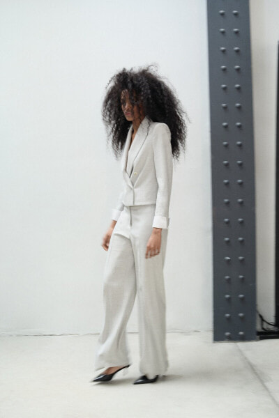 High-waisted straight cut trousers
