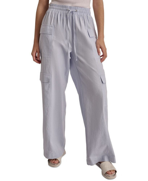 Women's High-Rise Drawstring Wide-Leg Cargo Pants