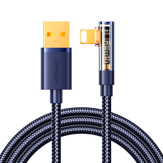 Кабель USB-A - Lightning 2.4A 1.2м угловой Joyroom S-UL012A6 синий