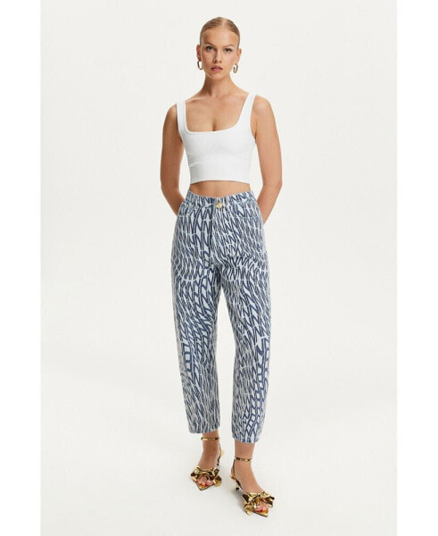 Women's Printed Mom Jeans