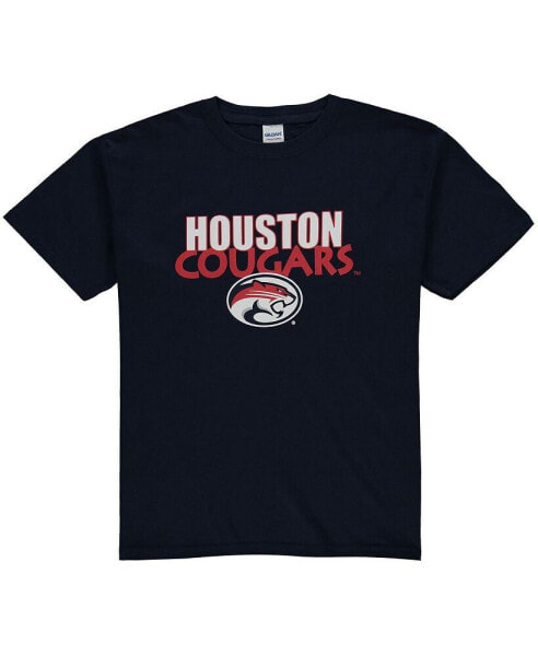 Big Boys Navy Houston Cougars Logo T-shirt