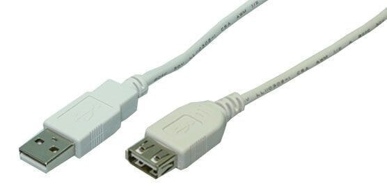Разъем USB 2.0 LogiLink 2m - USB A - USB A (мужской/женский) - серый
