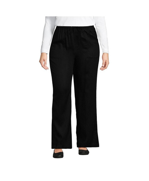 Plus Size High Rise Wide Leg Pants made with TENCEL Fibers