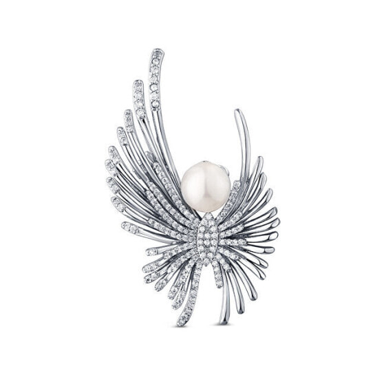 Charming angel brooch with pearl and crystals JL0823