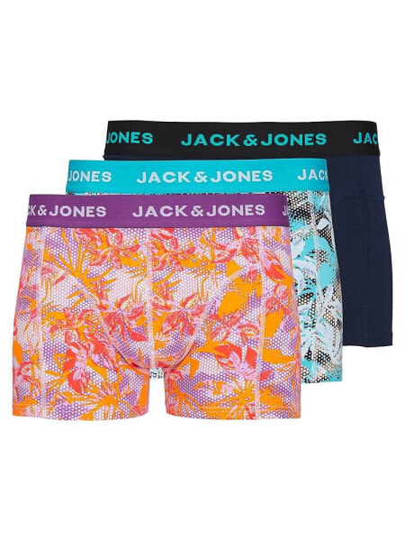 Jack & Jones 3 pack floral trunks in multi