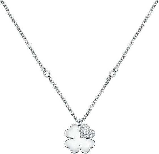 Steel necklace Four-leaf clover Valentina SATQ09