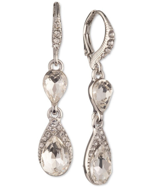 Pear-Shape Crystal Double Drop Earrings