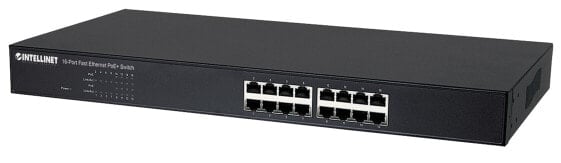 Intellinet 16-Port Fast Ethernet PoE+ Switch - 8 x PoE IEEE 802.3at/af Power-over-Ethernet (PoE+/PoE) ports - 8 x Standard RJ45 Ports - Endspan - 19" Rackmount (Euro 2-pin plug) - Fast Ethernet (10/100) - Full duplex - Power over Ethernet (PoE) - Rack mounting - 1U