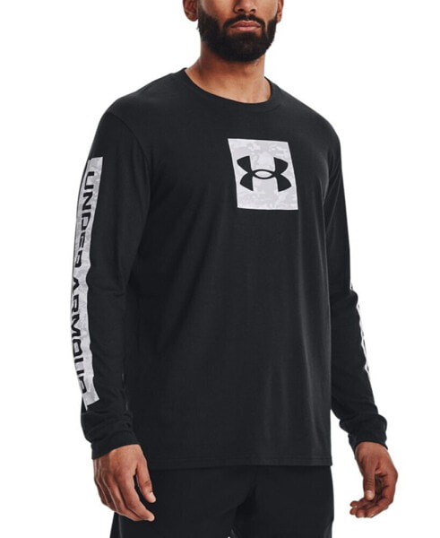 Men's Sportstyle Boxed Logo Graphic Long-Sleeve Shirt