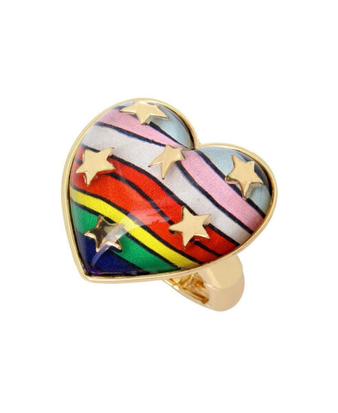 Кольцо Betsey Johnson Rainbow Hearts.