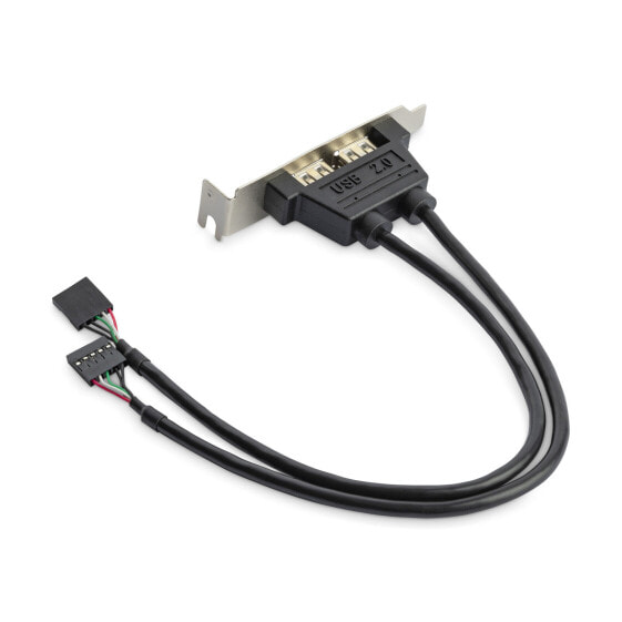 StarTech.com 2 Port USB A Female Low Profile Slot Plate Adapter - IDC - USB 2.0 - Full-height / Low-profile - PC Motherboard - Grey - Metallic - 0.48 Gbit/s