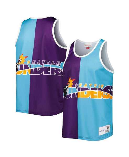 Men's Purple, Blue Seattle Sounders FC Sublimated Split Logo Tank Top