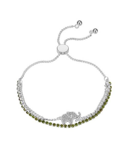 Браслет Unwritten Elephant & Green Crystal Bolo