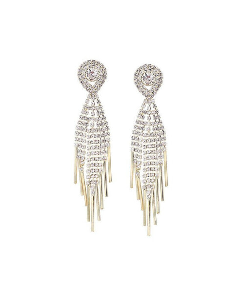 Women's Silver Embellished Drop Earrings