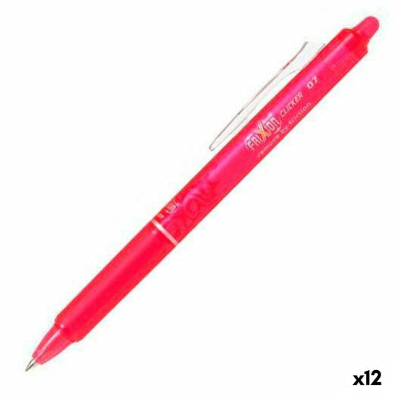 Ручка удвствленная Pilot Frixion Clicker 12 штук Розовый 0,4 мм