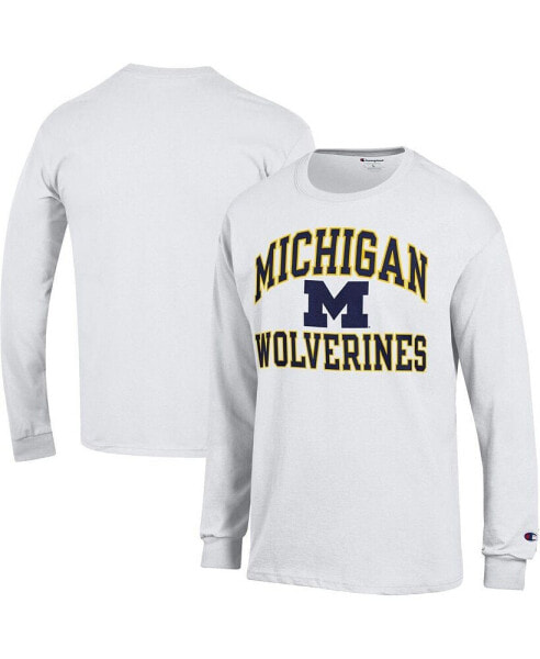 Men's White Michigan Wolverines High Motor Long Sleeve T-shirt