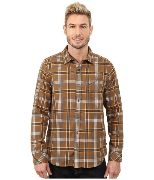 Toad&Co 243213 Mens Dogma Casual Long Sleeve Shirt Falcon Brown Size X-Large