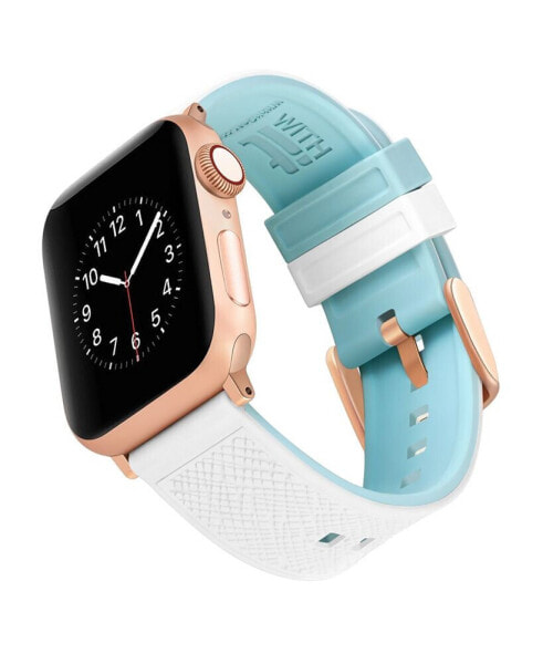 Ремешок для часов WITHit белый и бирюзовый Silicone ColorPop совместимый с Apple Watch 38/40/41 мм