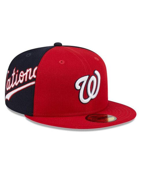 Men's Red/Navy Washington Nationals Gameday Sideswipe 59Fifty Fitted Hat