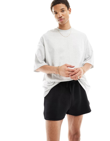 ASOS DESIGN scuba runner shorts in black