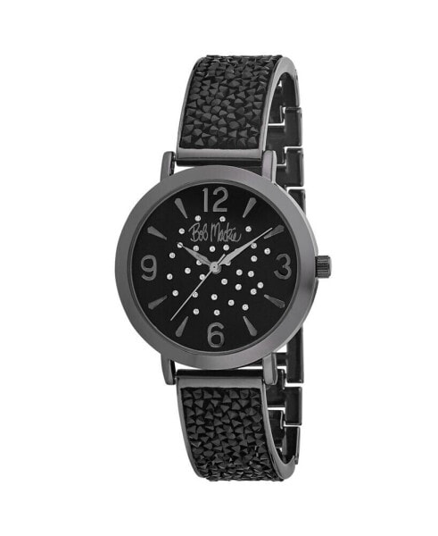 Women's Black Alloy Bracelet Glitz Watch, 36mm